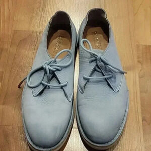 Blackstone Made in Indonesia Sky Blue Lace Up Loafers LL39 Leather Suede 38/8